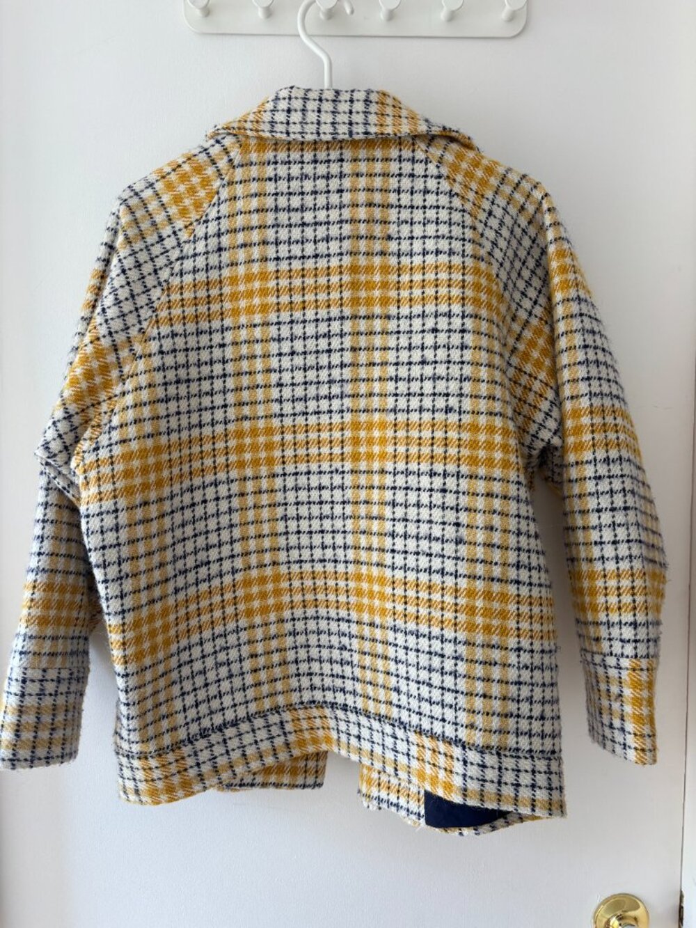 FRNCH Paris Wool Blend Plaid Double-Breasted Coat Jacket - Picture 6 of 6